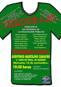 CONCIERTO CANTAUTORES POR LA ESCUELA PÚBLICA