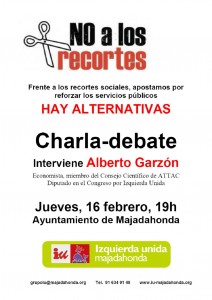 Charla debate con el Diputado Alberto Garzón el día 16 de Febrero