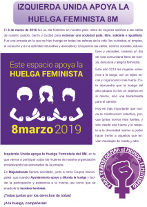 IZQUIERDA UNIDA APOYA LA HUELGA FEMINISTA 8M