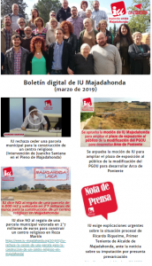 Boletín digital de IU Majadahonda (marzo 2019)